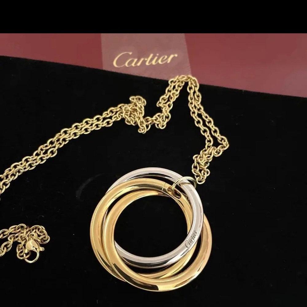 Cartier genuine trinity charm necklace beautiful product with storage bag